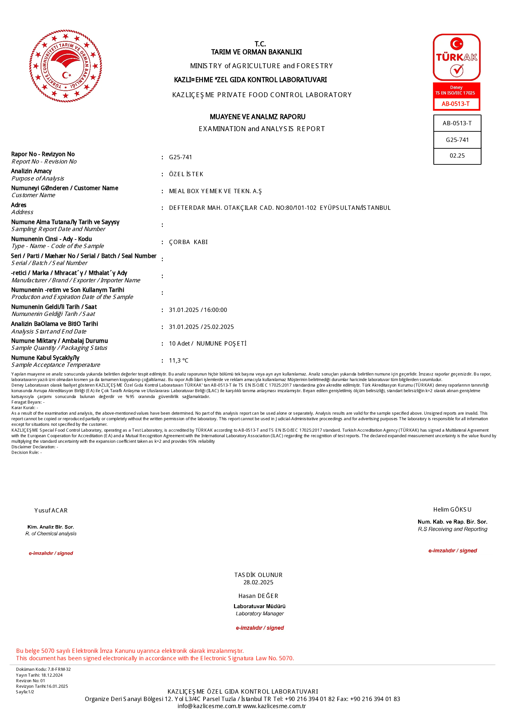 Muayene Ve Kap Analız Raporları